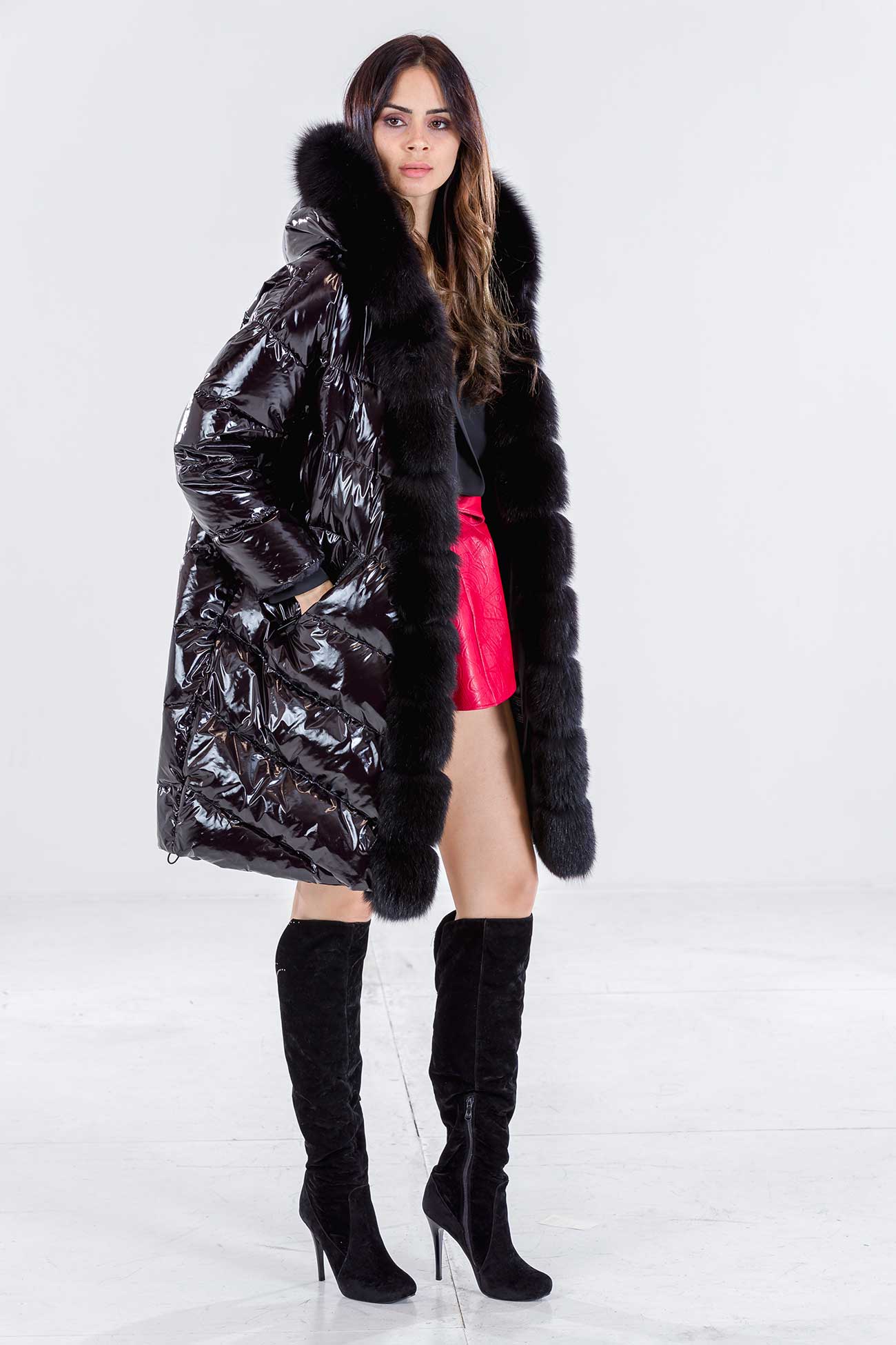 Oversize down jacket with fox