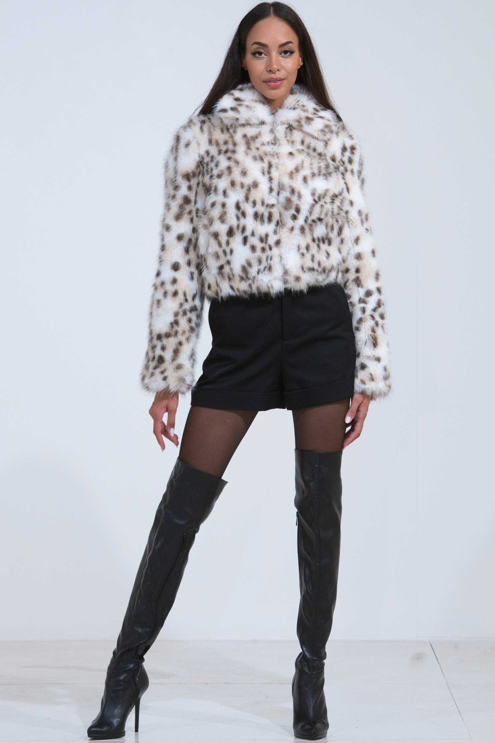 BOMBER ECOPELLICCIA ANIMALIER BOMBER ECOPELLICCIA ANIMALIER