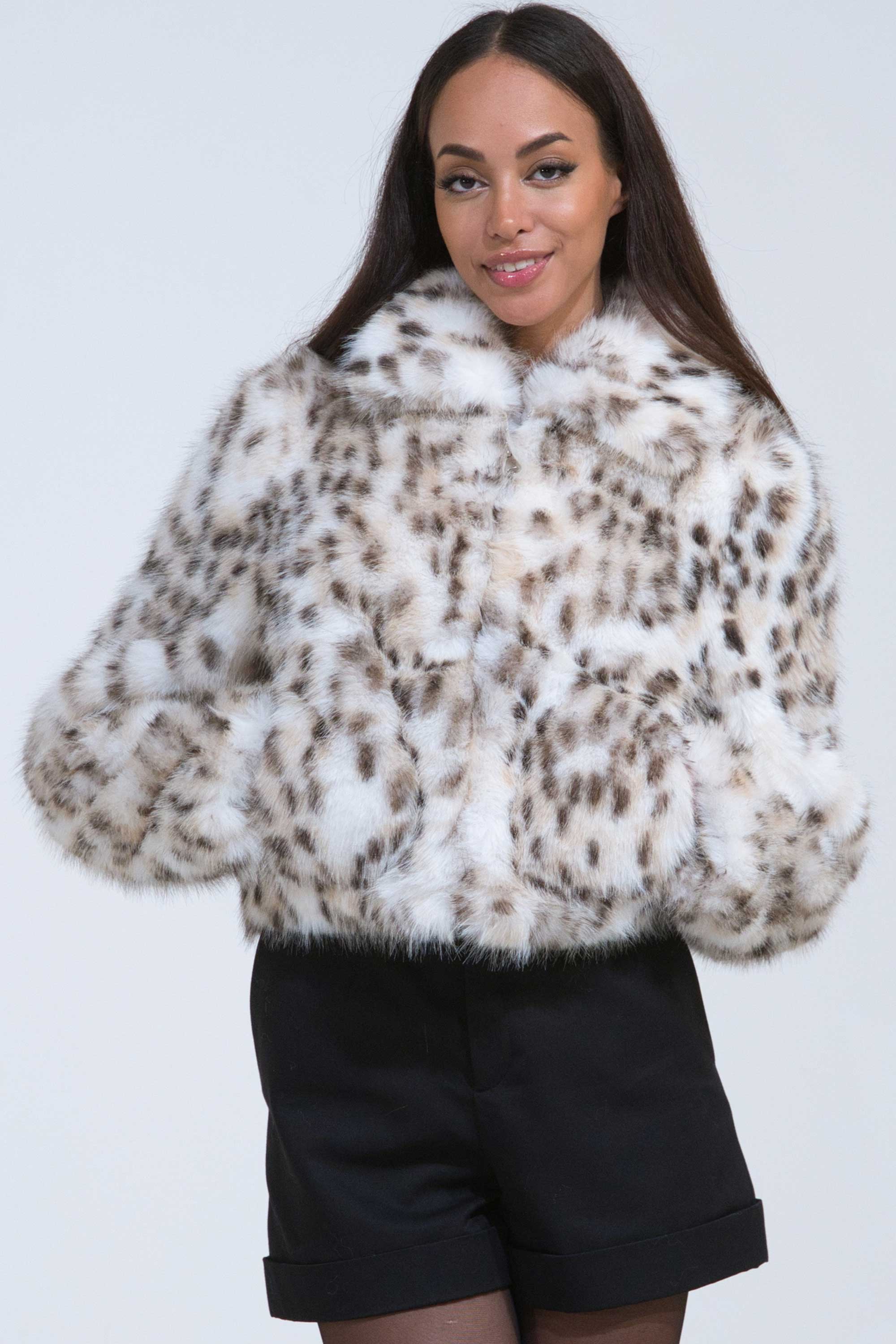 BOMBER ECOPELLICCIA ANIMALIER BOMBER ECOPELLICCIA ANIMALIER