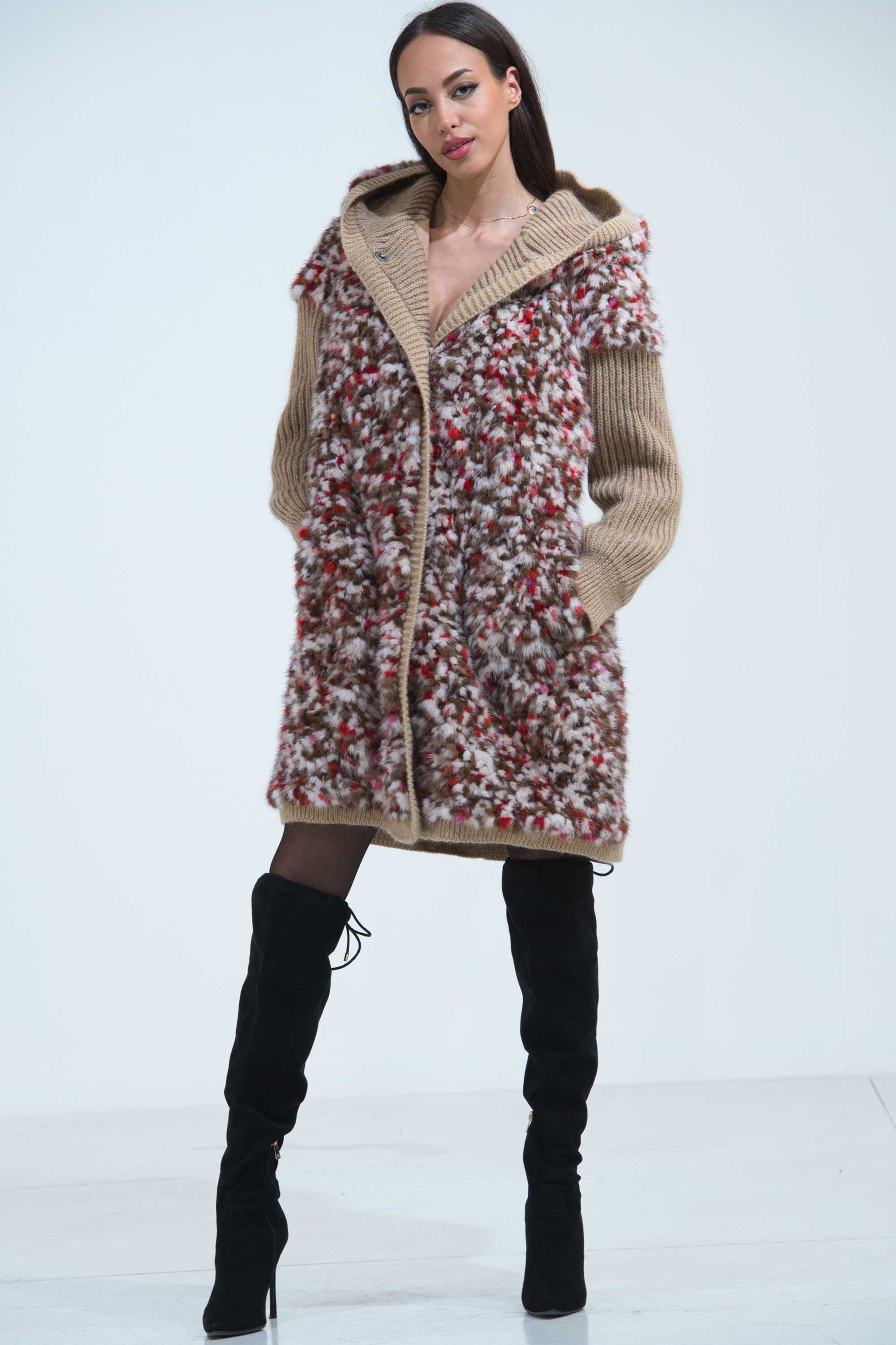 CAPPOTTO VISONE SHEARLING E LANA VENEZIA