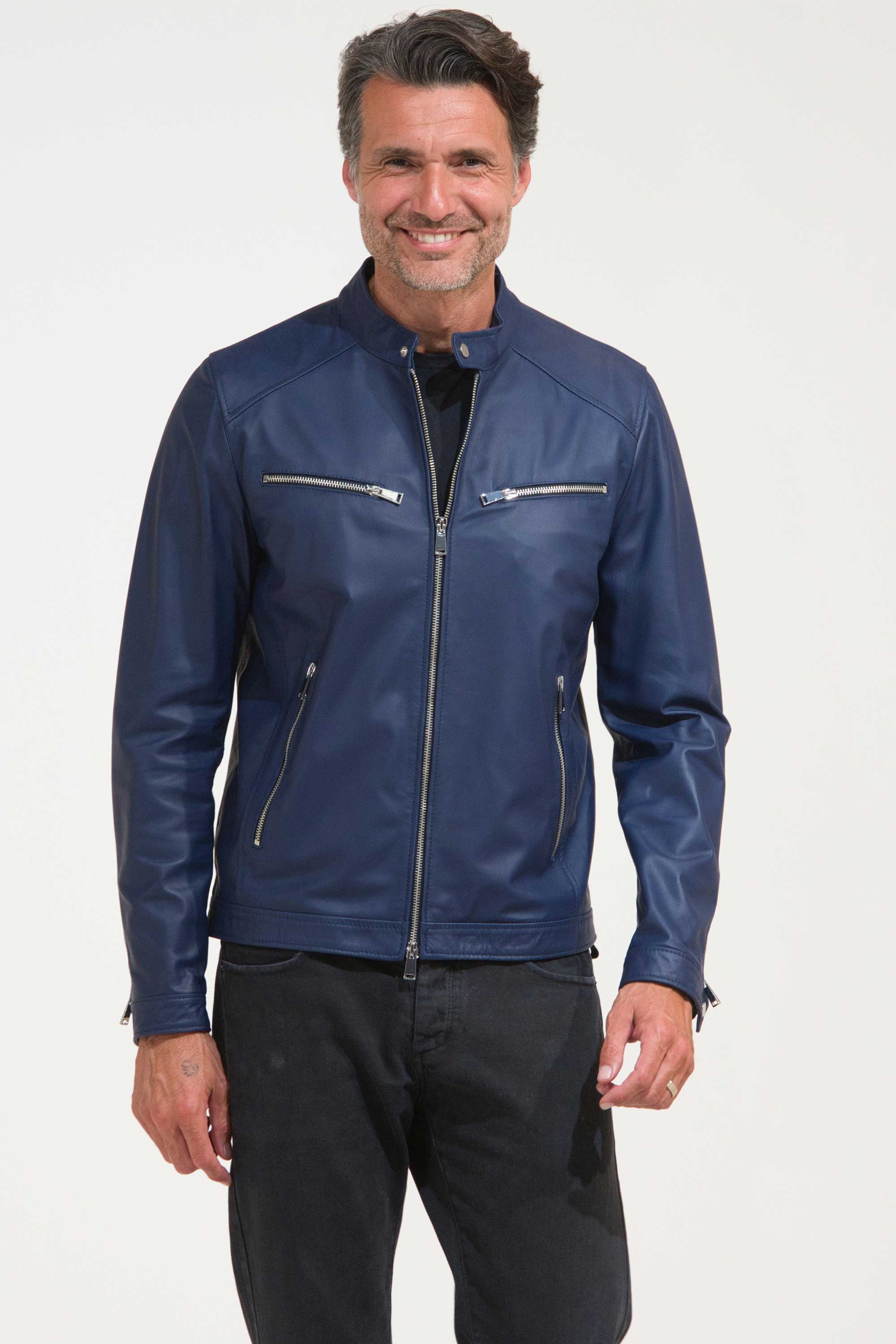 GIUBBINO PELLE BLU GIUBBINO PELLE BLU