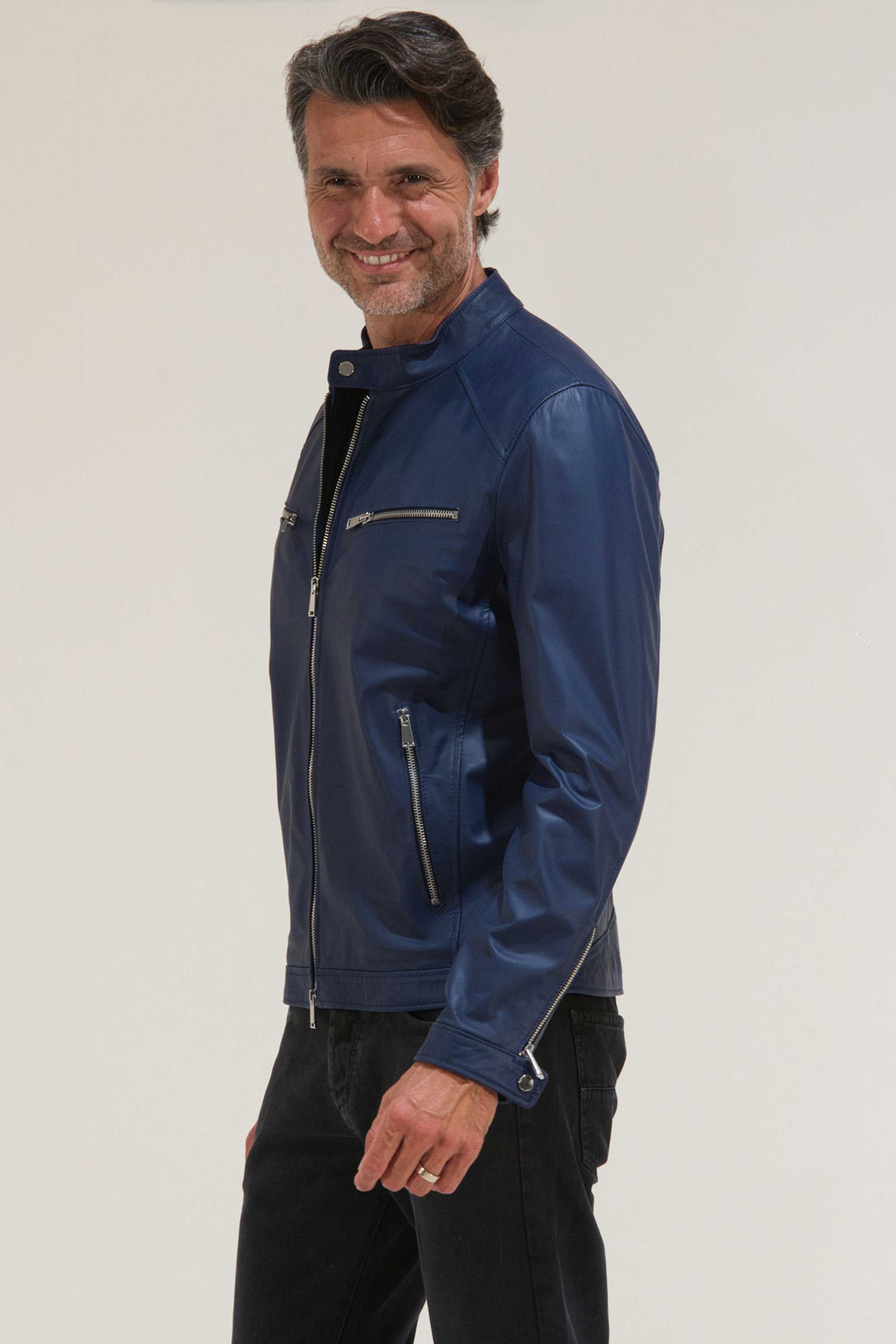 GIUBBINO PELLE BLU GIUBBINO PELLE BLU