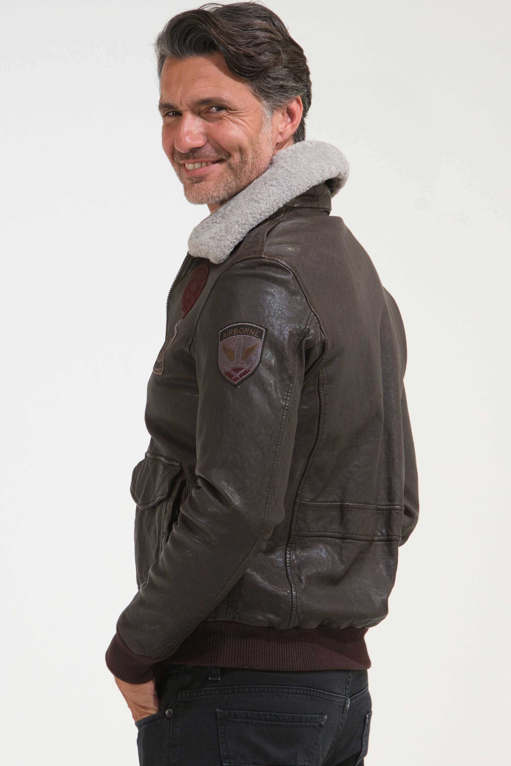 GIUBBOTTO PELLE E SHEARLING AVIATORE GIUBBOTTO PELLE E SHEARLING AVIATORE