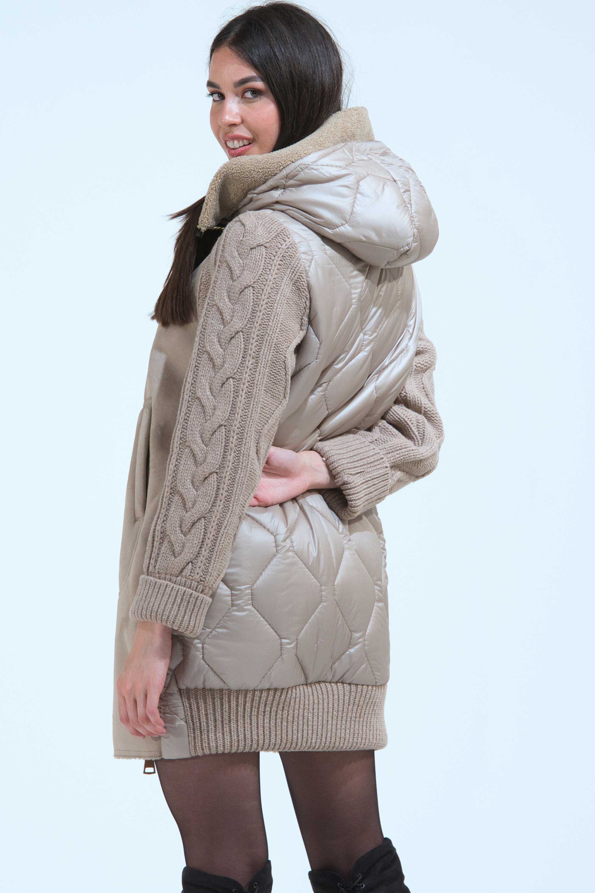 CAPPOTTINO ECO SHEARLING CON LANA E PIUMINO CAPPOTTINO ECO SHEARLING CON LANA E PIUMINO
