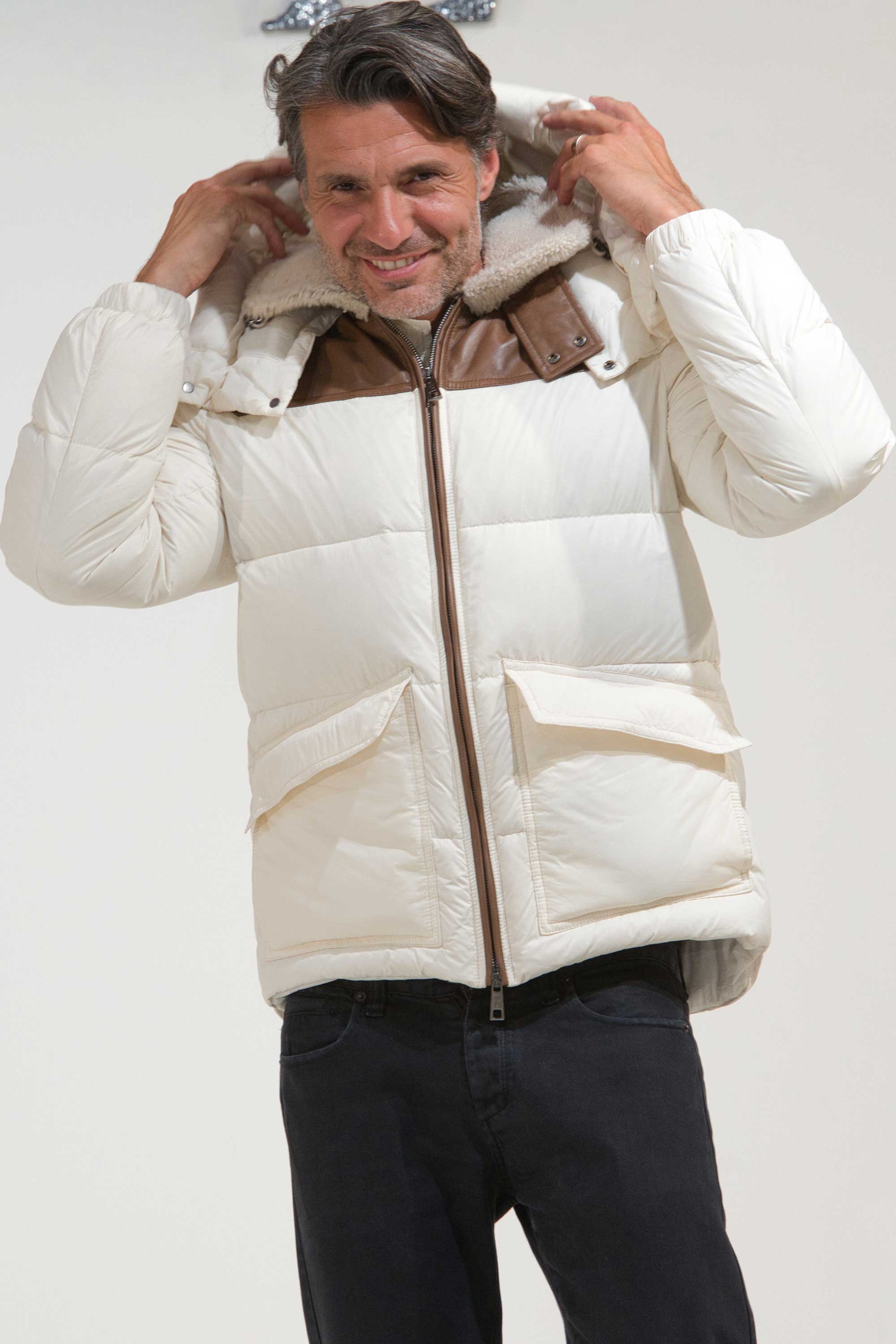 GIACCA PIUMINO PELLE E SHEARLING GIACCA PIUMINO PELLE E SHEARLING