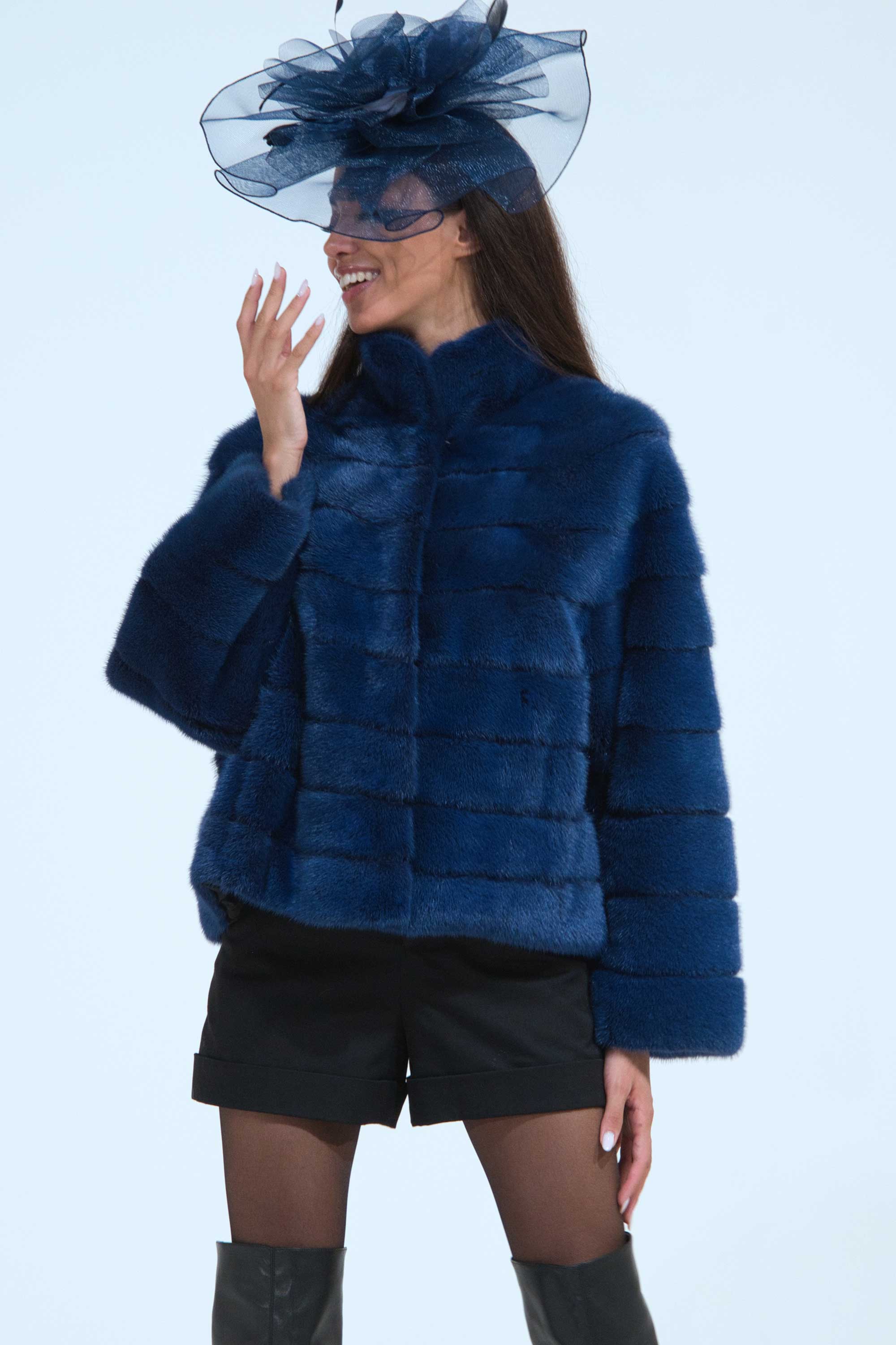 GIACCA VISONE BLU GIACCA VISONE BLU